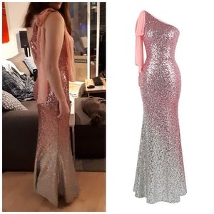 Pink and Silver Sequin Party Dress, size Medium